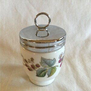 Royal Worcester 4.5" w/ Lid Egg Coddler Cup Porcelain England Livinia Pattern